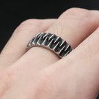 Geometric Gear Ring — Stainless Steel