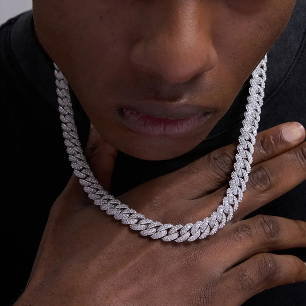 Iced Out Cuban Chain Necklace Stainless Steel 10MM