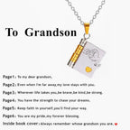Spanish Granddaughter Book Necklace Engraved Information Heart Locket Pendant Gifts From Grandma Jewelry