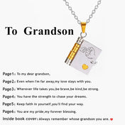 Heart Locket Book Necklace — Granddaughter Engraved