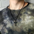 Cross Baseball Pendant Necklace Stainless Steel