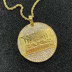 Last Supper Pendant Necklace — Big Jesus Rhinestone, Gold-Tone