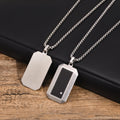 Dog Tag Pendant Necklace — Stainless Steel