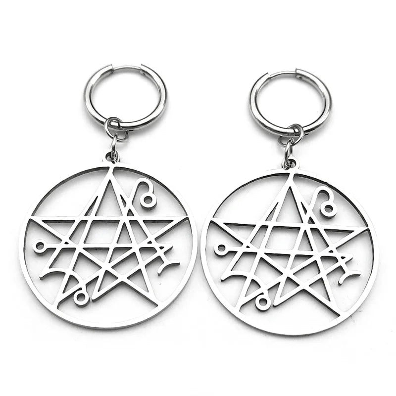 Statement Silver Drop Earrings — Stainless Steel