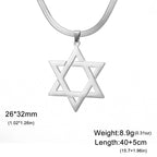 Star of David Snake Chain Necklace — Stainless Steel