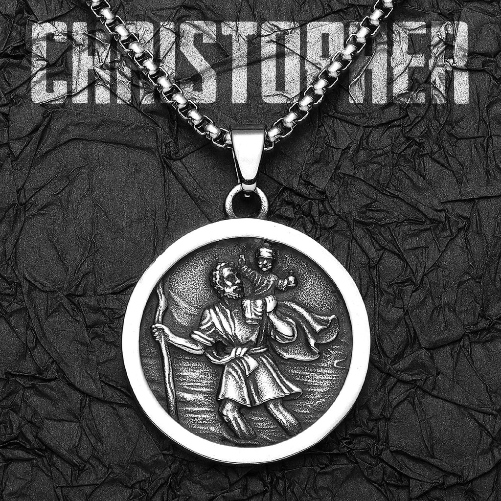 St. Christopher Pendant Necklace — Stainless Steel