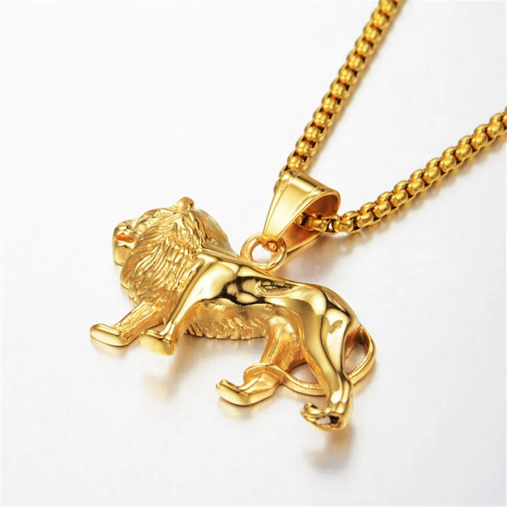 Lion Gold Pendant Necklace