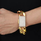 Iced Out Rhombus Cuban Link Chain Necklace 25mm — Two-Tone
