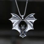 3D Bat Pendant Necklace — Stainless Steel