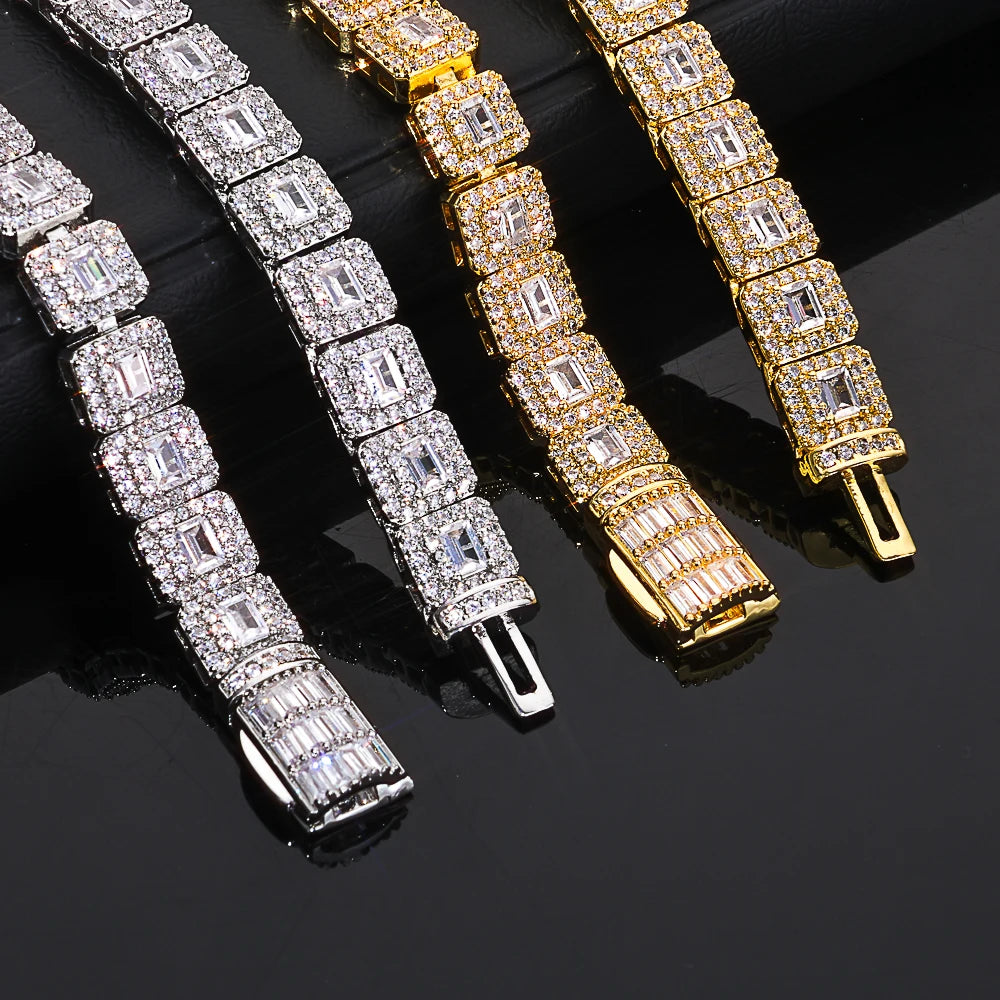 Tennis Chain Necklace Stainless Steel 7.5MM Cluster