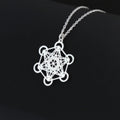 Stainless Steel Necklace Sacred Geometry Metatron Pendant Necklace Women Men Meditation Religiosus Jewelry Chain