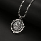 1PC INGX Vintage Ancient Rome Rotatable Round Choice "Yes or No" Necklace for Men Decision Coin Necklace Man Women