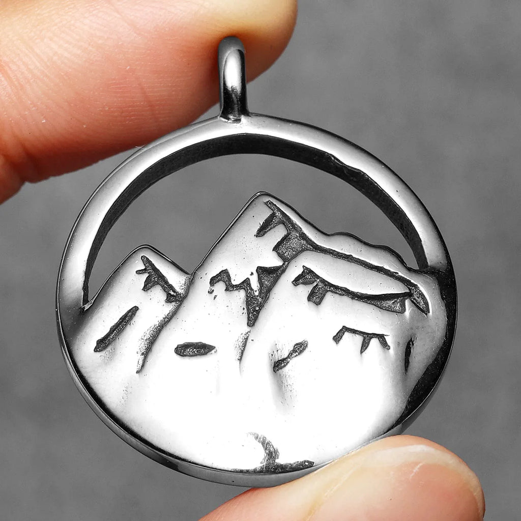 Snow Mountain Minimal Pendant — Stainless Steel