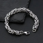 Thick Byzantine Link Bracelet — Stainless Steel, 18cm to 22cm