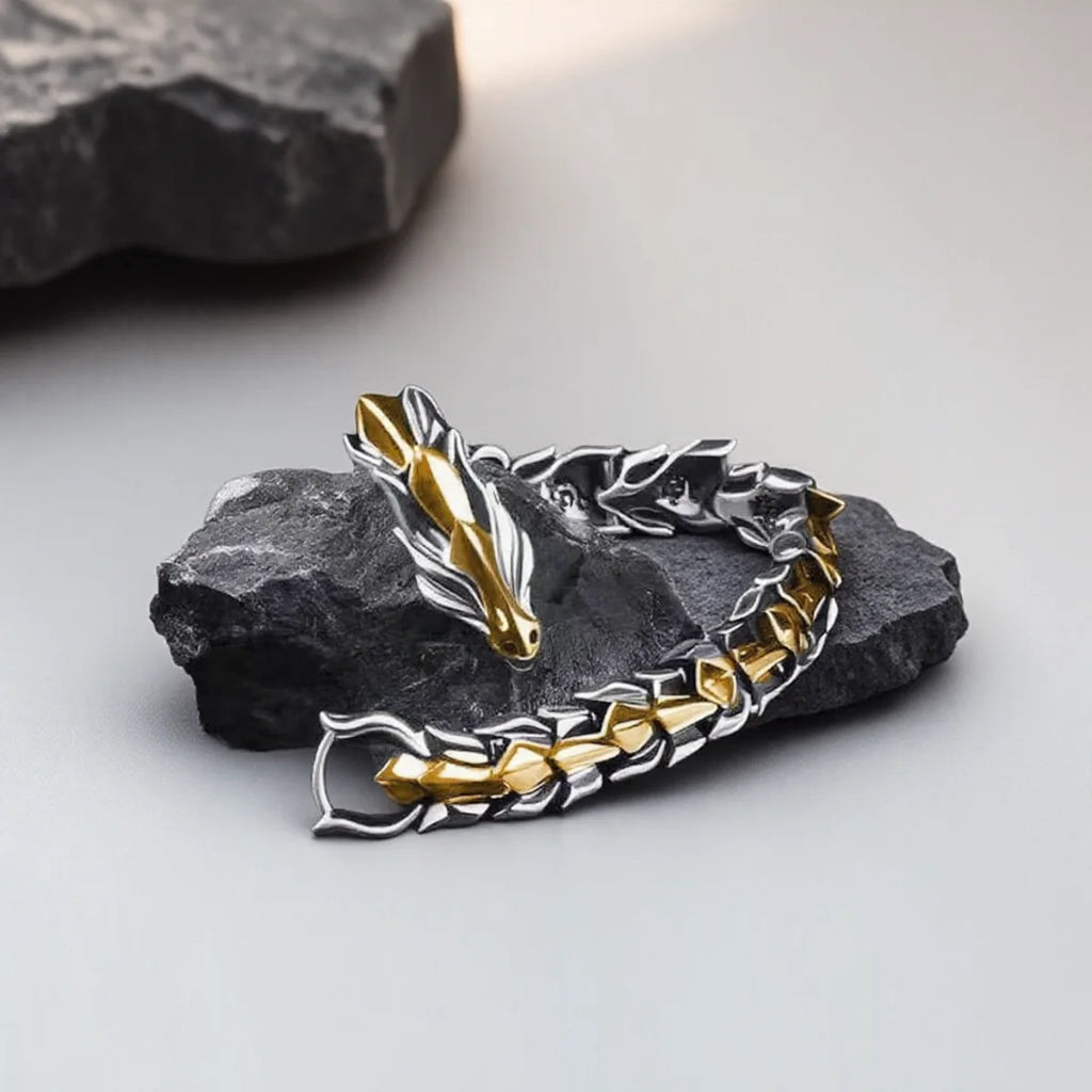 Mens Dragon Bracelet Curb Chain Gothic Biker Link Cuff Wristband 1PC Men's Accessories Gift for Him