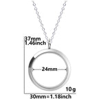 Round Pendant Necklace Locket Charm Stainless Steel Necklaces For Women Men Jewelry Chain Around Neck Necklace Decoration Gifts