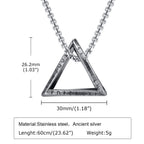 Viking Triangle Geometric Pendant — Stainless Steel