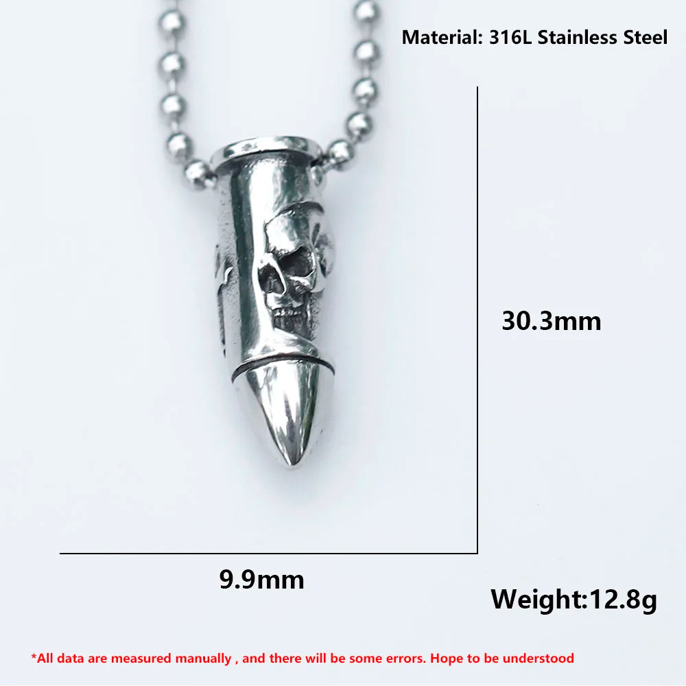 Skull Cross Stainless Steel Pendant Necklace