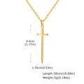 Sword Long Pendant Necklace — Stainless Steel