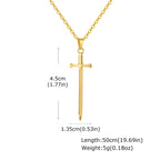 Sword Long Pendant Necklace — Stainless Steel