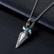 Viking Snake Arrowhead Pendant Necklace for Men — Stainless Steel