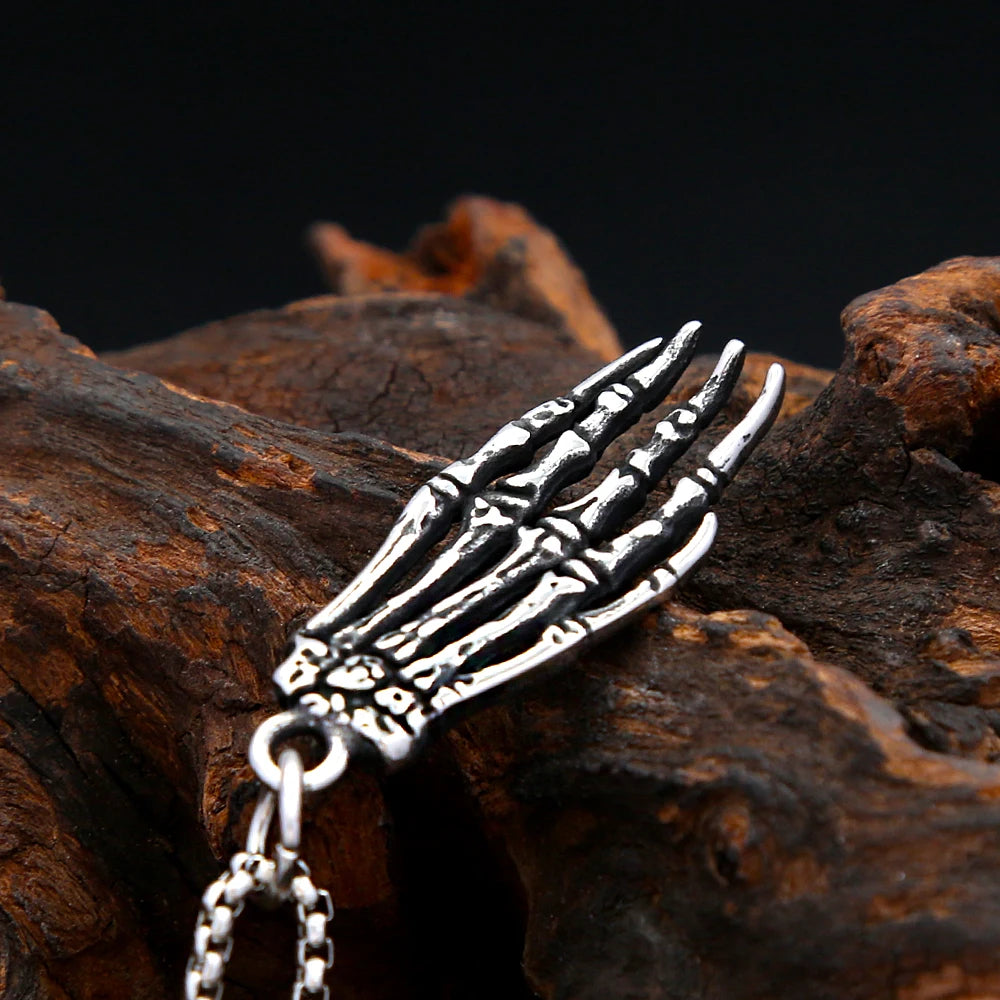 Skull Motorcycle Steel Pendant Demon Hand Halloween