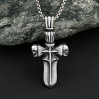 Skull Sword Steel Pendant Punk 316L Rider