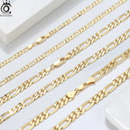 ORSA JEWELS Genuine 925 Sterling Silver Paperclip Chopin Rope Cuban Figaro Box Cable Chain Necklace Simple Basic Chain