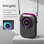 Colorful Hanging Neck Fan Portable Hanging Neck Fan Intelligent Digital Display Colorful Atmosphere Light Five-speed