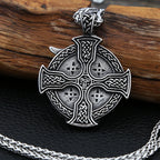 Vintage Viking Warrior Odin Necklace Men Nordic Stainless Steel Cross Trinity Pendant Necklace Gothic Skull Chain