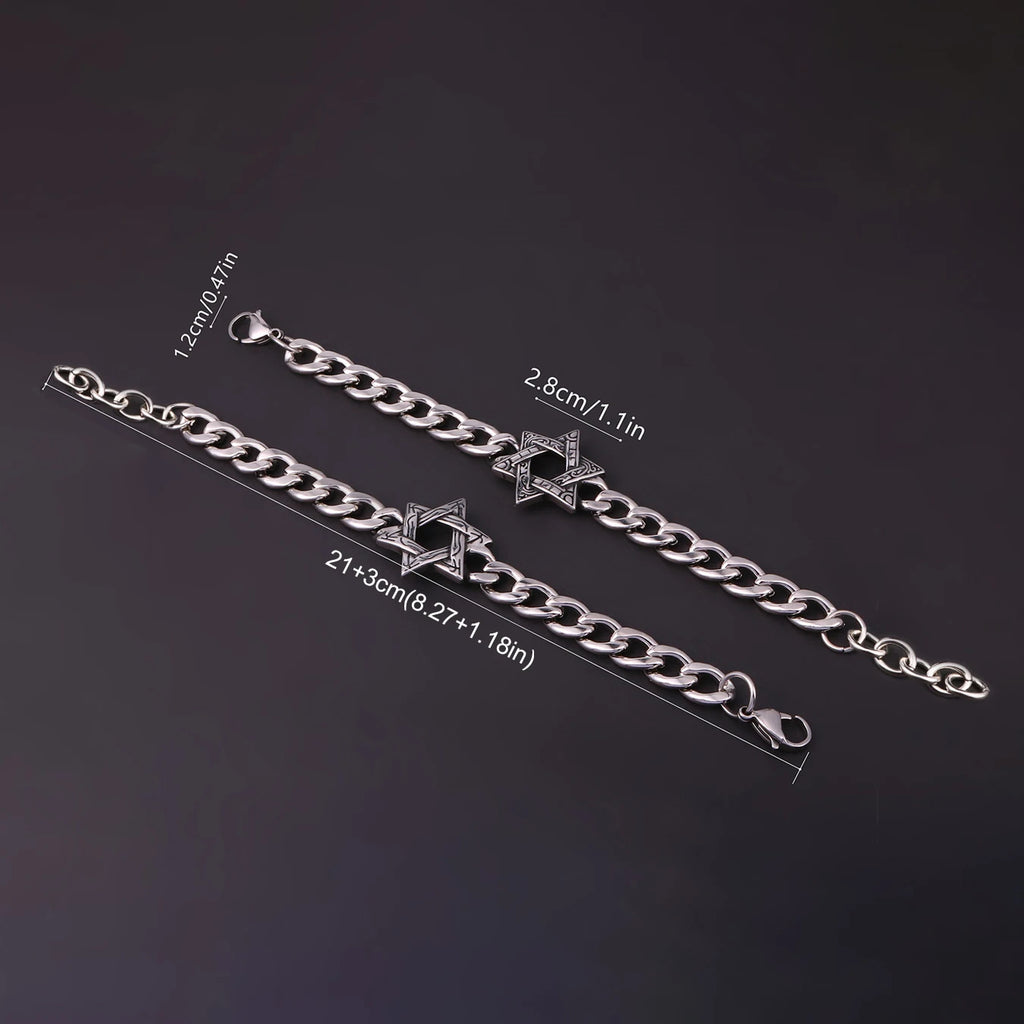 Star of David Bracelet — Stainless Steel