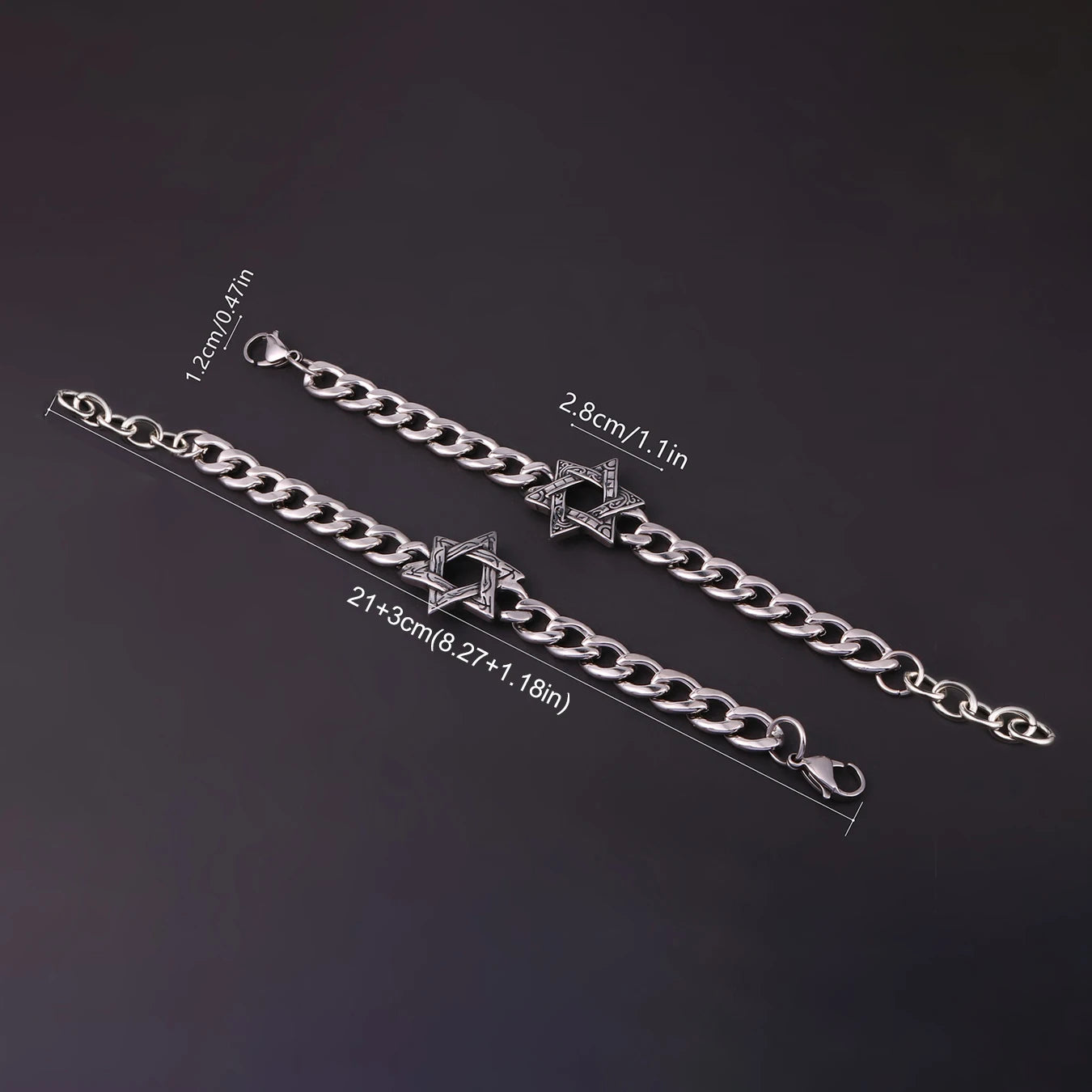 Star of David Bracelet — Stainless Steel