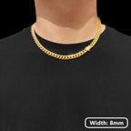 Stainless Steel Cuban Chain Necklace Miami 8/10/12MM