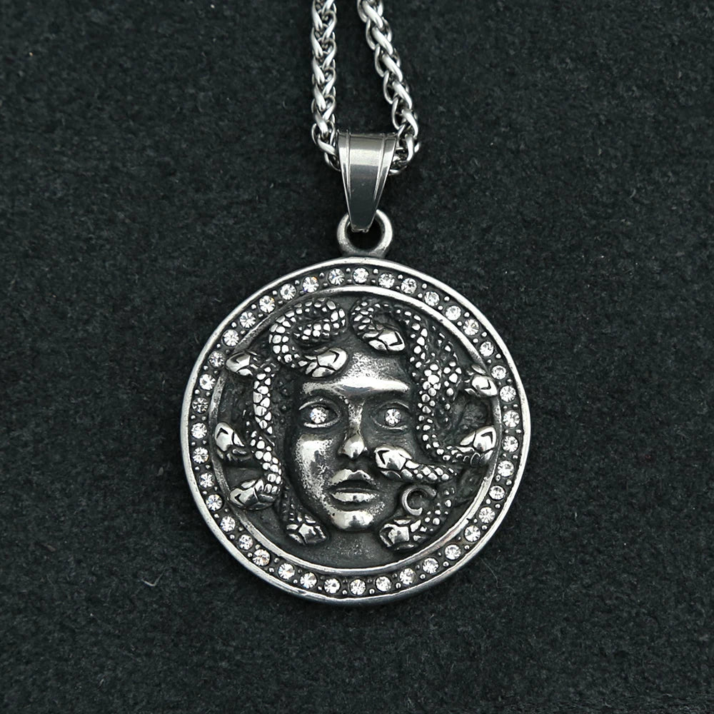 Medusa Gold Pendant Retro Gothic Head Gorgon
