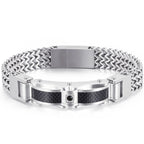 Luxury Bracelet for Men Gold Color 12MM Wide Stainless Steel Square Franco Link Chain Men's Wrist Bracelets With Magnet