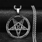 Skull Star Silver Pendant Necklace — Stainless Steel