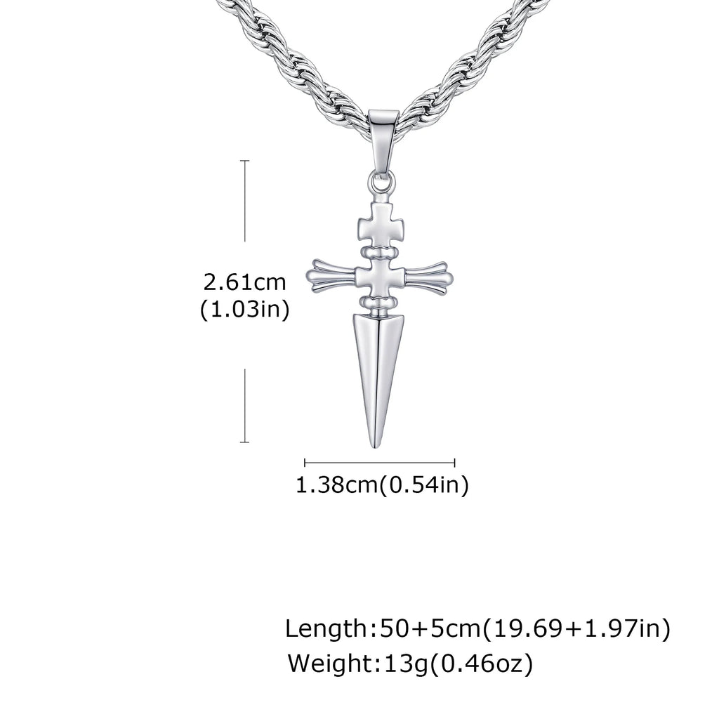 Sword Pendant Necklace — Stainless Steel