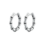 Bamboo Shaped Hoop Earrings for Men Women — Stainless Steel