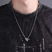 Geometric Triangle Circle Pendant Necklace — Box Chain