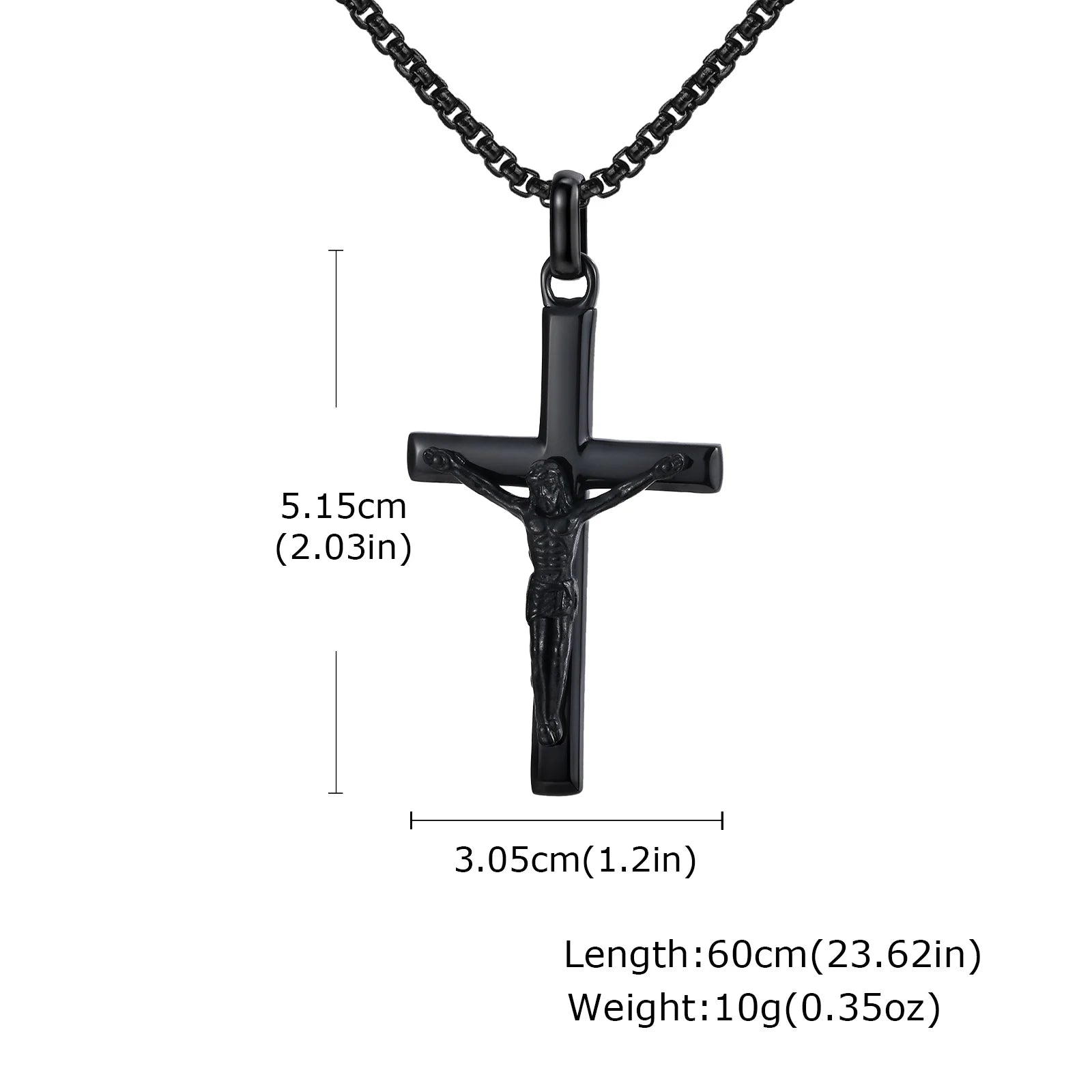 Catholic Cross Pendant Necklace — Stainless Steel