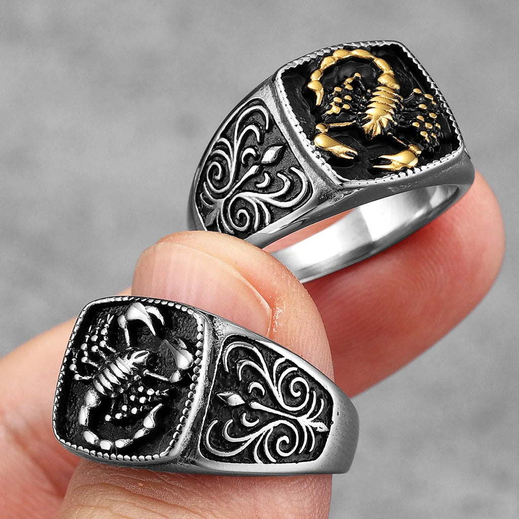 Scorpion Carving Stainless Steel Men Rings Punk New In For Male Women Fashion Jewelry Creativity Gift