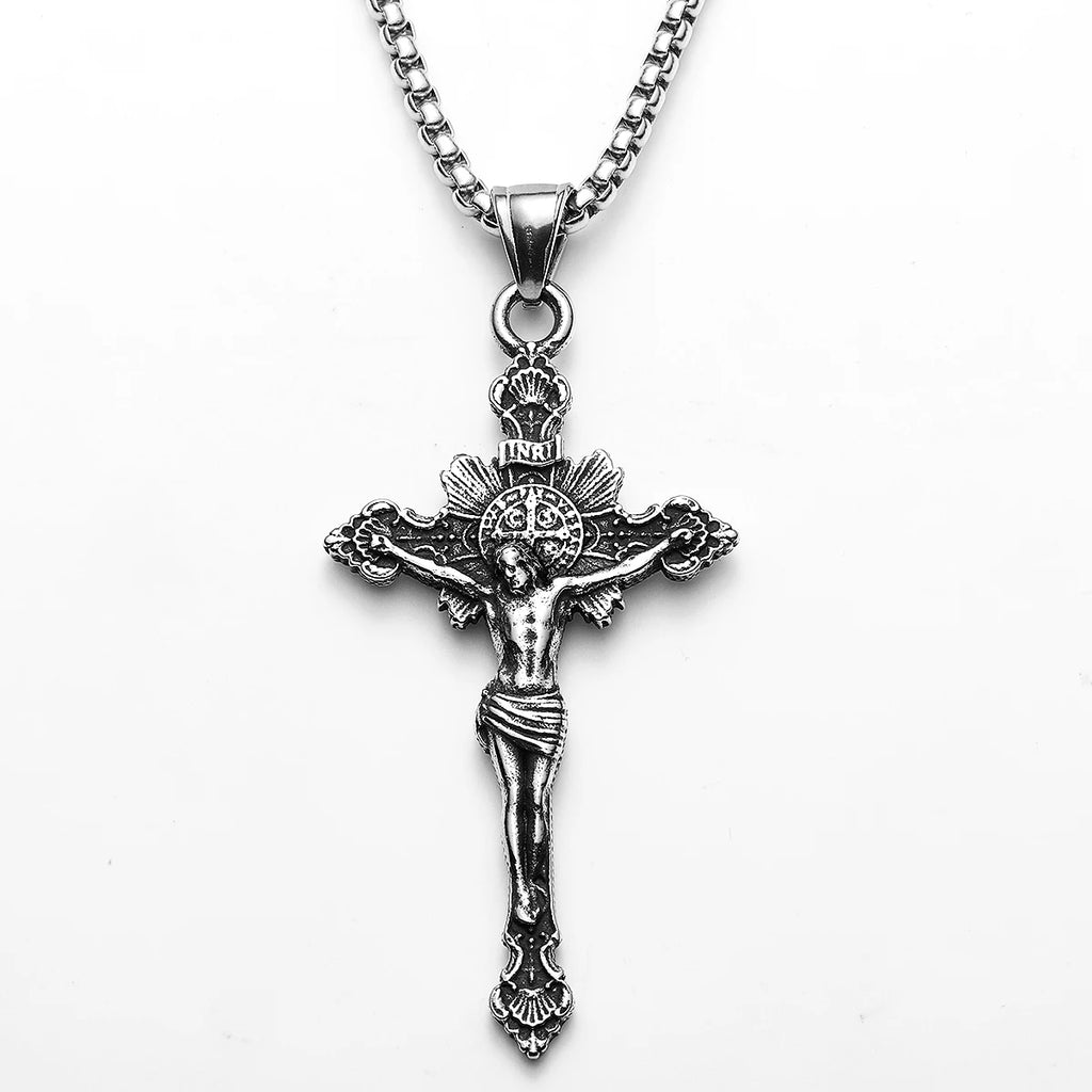 INRI Jesus Cross Pendant — Stainless Steel