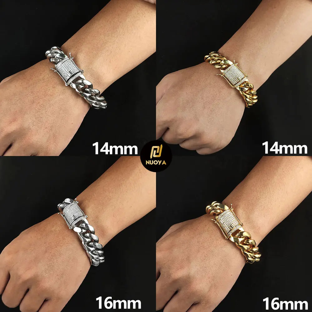 Iced Out Cuban Bracelet Stainless Steel Miami