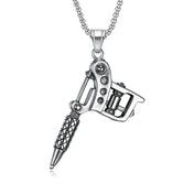 Vintage Stainless Steel Tattoo Machine Tool Pendant Necklace For Men Women Punk Hip Hop Tattoo Artist Gifts Jewelry