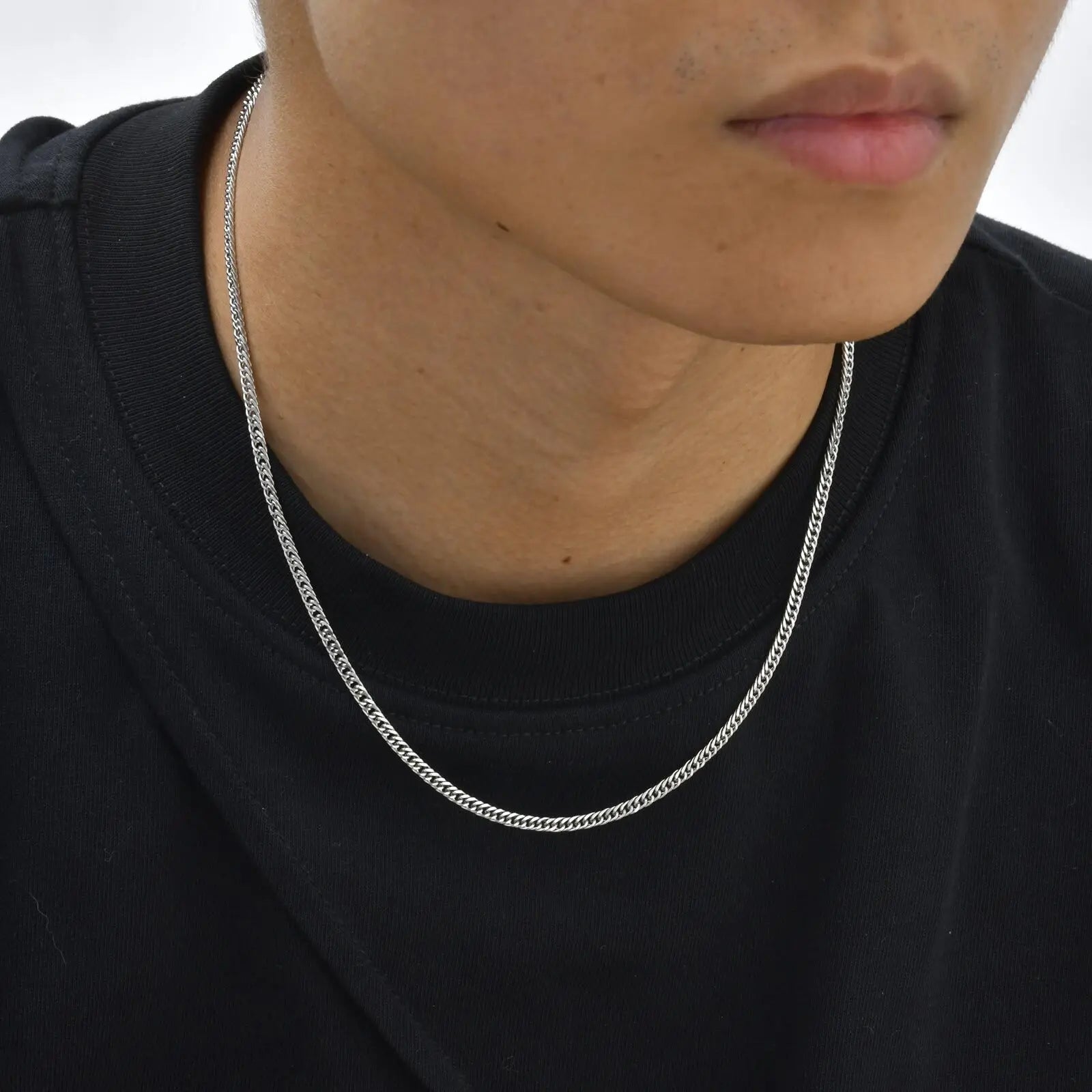 Vnox Cuban Chain Necklace for Men 45cm 60cm 70cm Length Option Vintage Metal Collar Punk Stainless Steel Curb Link Chain Chokers