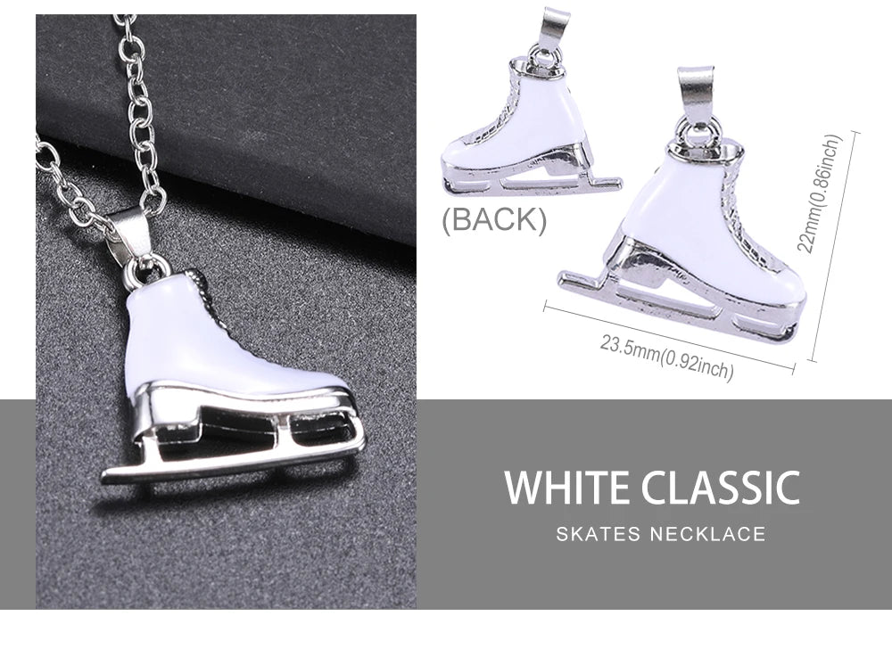 CZ Roller Skate Charm Pendant Necklace for Women