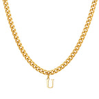 Vnox Men's Thick 5mm Wide Chain 26 Letters Pendant Necklace Punk Hip Hop Gold Color Jewelry On Neck Boys Cool Wear