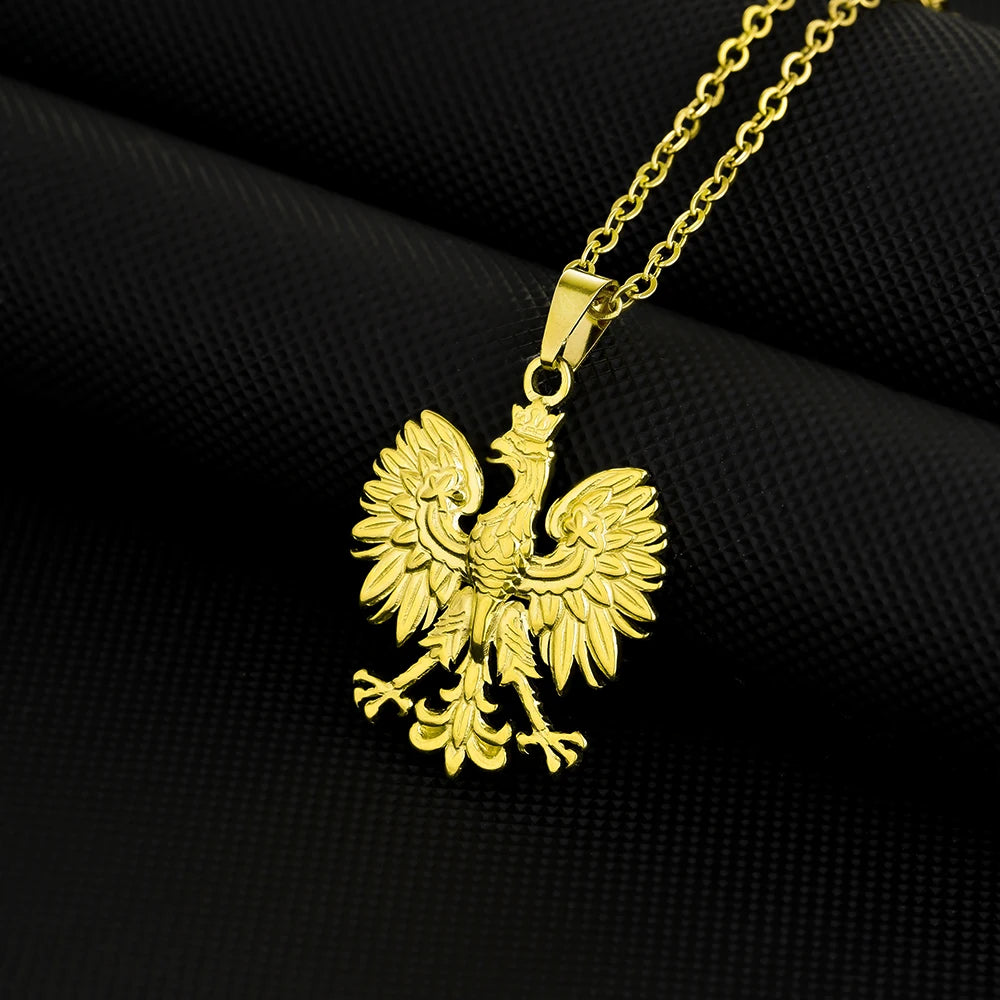 Poland Eagle Pendant Necklace — Two-Tone