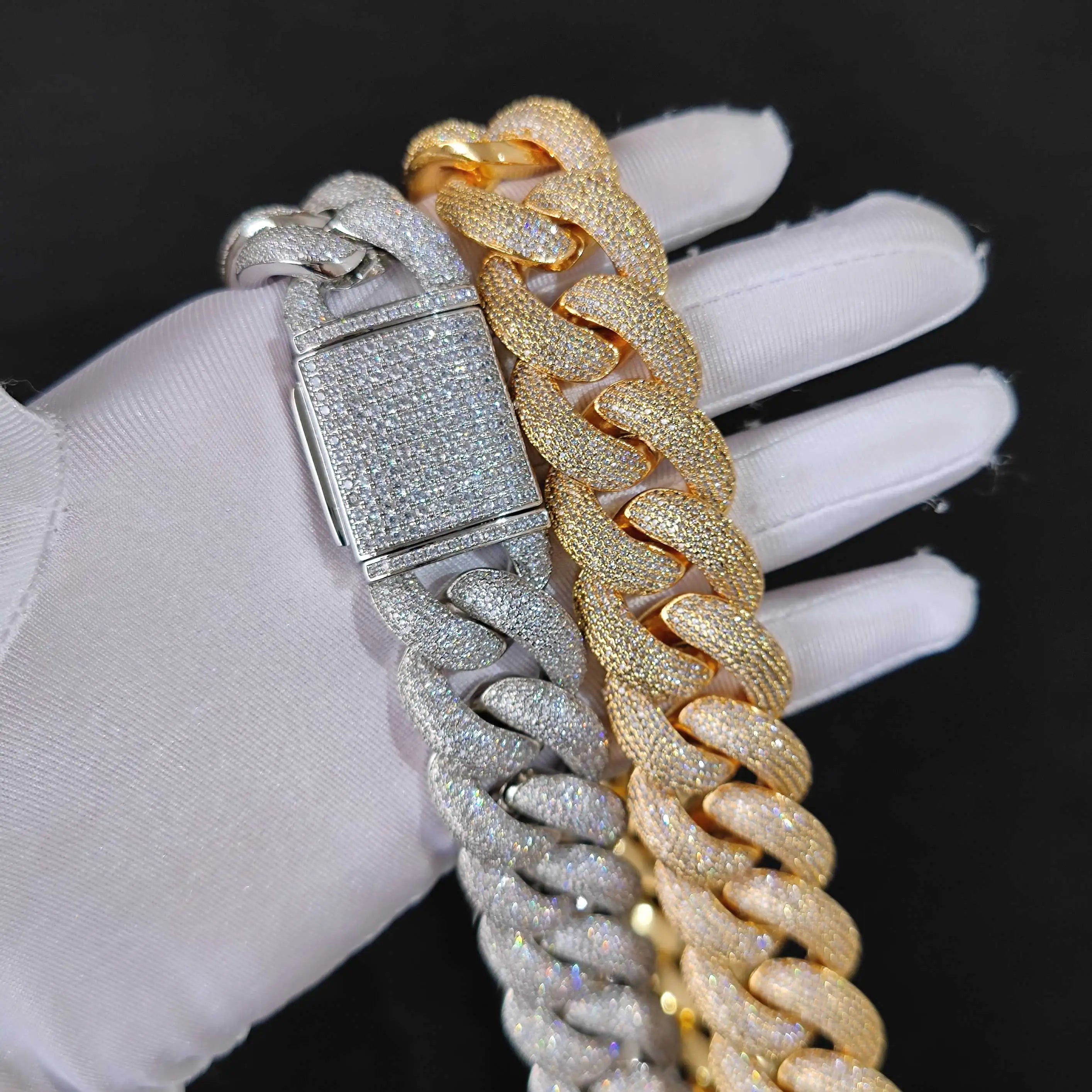 Iced Out Cuban Necklace Stainless Steel 25MM