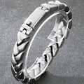 Matte Brushed Stainless Steel Bracelet for Man 11MM Wide Cuban Link Chain Bracelets Waterproof Gold/Silver Color